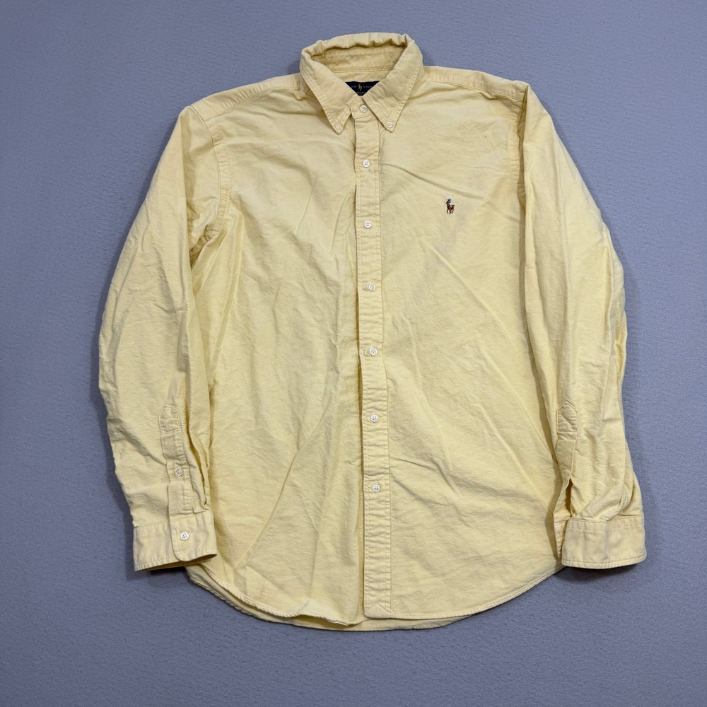 Polo Ralph Lauren Shirt XL Yellow Classic Fit Button Down Oxford Long Sleeve